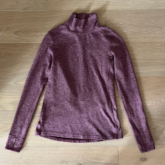 Lululemon Ready To Rulu Turtleneck Top Heathered Red Grape Bordeaux sz 6 - Picture 1 of 3